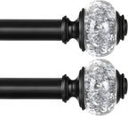 2 Pack Black Curtain Rods for Windows 48 to 84 Inch, USFOOK 7/8 Inch by USFOOK