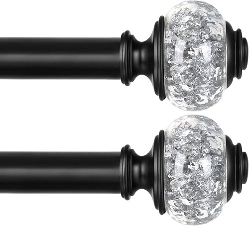 2 Pack Black Curtain Rods for Windows 48 to 84 Inch, USFOOK 7/8 Inch by USFOOK