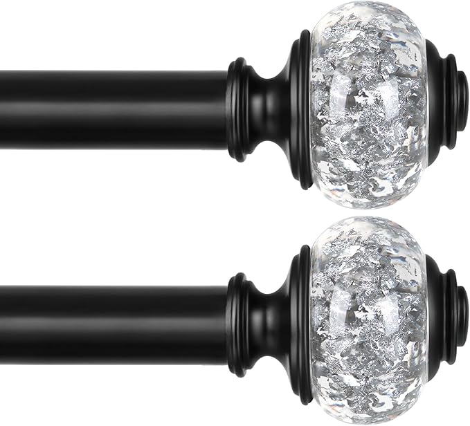 USFOOK 2 Pack Curtain Rod 32 to 58 Inches, USFOOK 7/8 Inch Telescoping Splicing by USFOOK