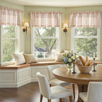 jinchan Valance Curtain Linen Textured Striped Window Curtain - Image 4