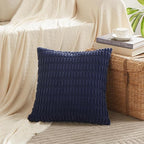 Fancy Homi 4 Packs Navy Blue Decorative Throw Pillow Covers 18x18 Inch - Image 2