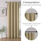 CUCRAF Beige Blackout Curtains 45 inch Length 2 Panels Set, Rod Pocket Room - Image 3