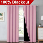 NICETOWN Crystal Pink Full Shade Curtain Panels, Pair of Energy Smart & Noise - Image 2