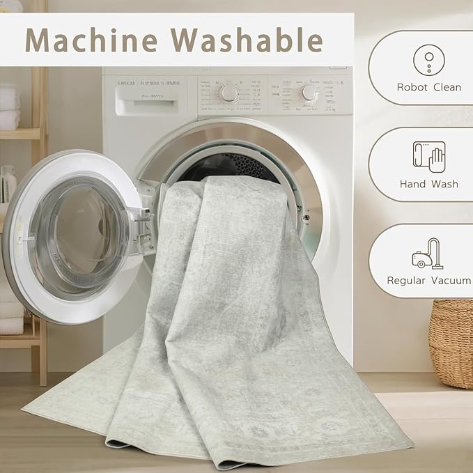 Washable Rugs 5x7 Area Rugs for Living Room, Large Carpets, Ultra Soft Faux - Image 4