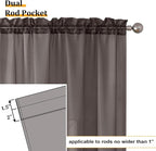 Aiyufeng Chocolate Sheer Curtains 45 Inches Long 2 Panels, Solid Voile Top Dual - Image 4
