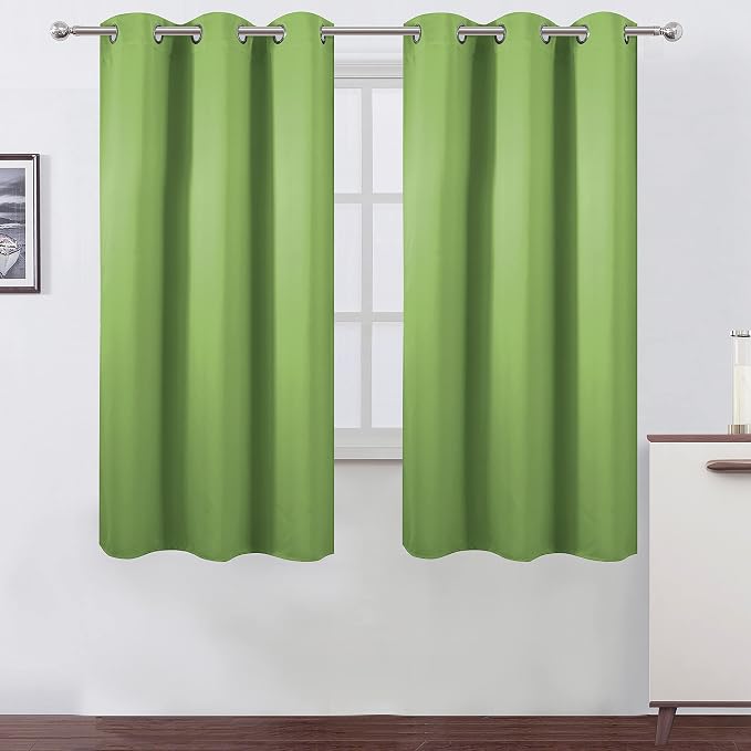 LEMOMO Light Green Thermal Blackout Curtains/38 x 63 Inch/Set of 2 Panels Room - Image 2