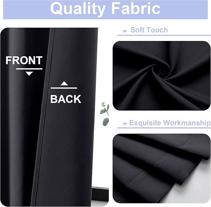 Simplebrand Black Blackout Curtains - Image 3