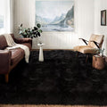 Latepis 10x14 Area Rugs for Living Room Black Fur Faux Sheepskin Rug Large by Latepis