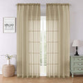 Lecloud Taupe Sheer Curtains 90 Inches Long 2 Panels Set, Living Room Curtains by Lecloud