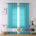 Aiyufeng Turquoise Sheer Curtains 90 Inches Long 2 Panels Set, Light Filtering by Aiyufeng