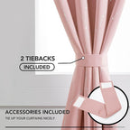 Deconovo Pink Curtains, Thermal Insulated Soundproof Curtain, 52 x 63 Inch Long - Image 5