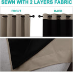 NICETOWN Taupe Full Shade Curtain Panels, Pair of Thermal Insulated & Energy - Image 5