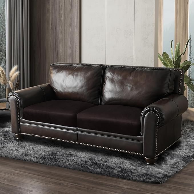 Leather Look Couch Cushion Covers Sofa Seat Slipcovers Sets Couches Furniture - Image 8