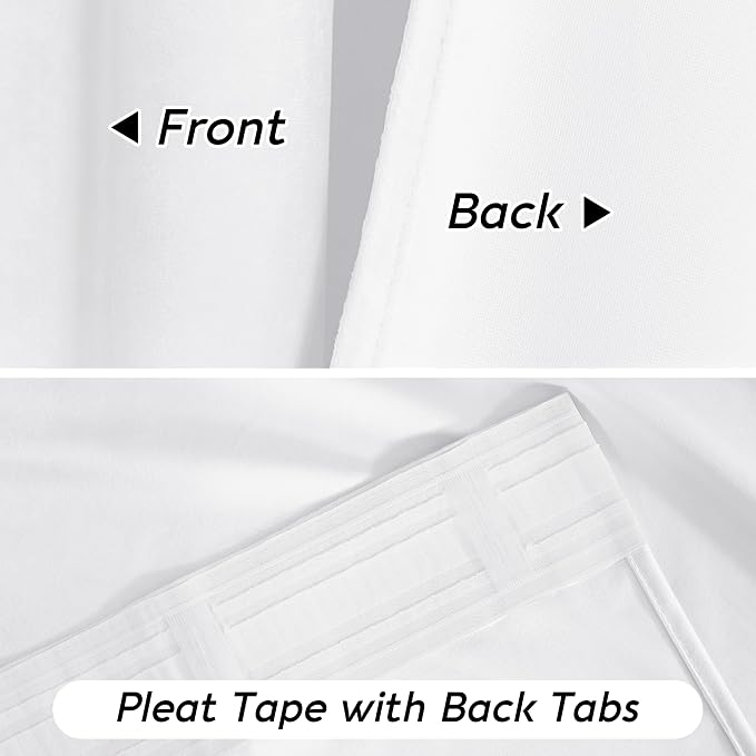 RYB HOME White Velvet Curtains 84 inches 2 Panels Set - Image 5