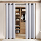 MIULEE Blackout Door Curtain Set of 2, 34 x 80 Inch Greyish White Thermal - Image 4