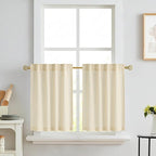 RYB HOME Kithen Curtains Rustic Plaid Cafe Tier, Classic Short Checkered Drapes - Image 8