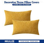 MIULEE Pack of 2 Mustard Yellow Throw Pillow Covers 12x20 Inch Soft Spring - Image 6