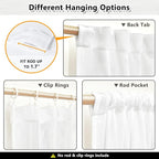 MYSKY HOME White Curtains 95 Inches Long Semi Sheer Drapes Light Filtering - Image 3