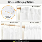 MYSKY HOME Floor to Ceiling Curtains 102 Inches White Sheer Window Drapes 2 - Image 3