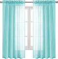 DWCN Aqua Sheer Curtains Semi Transparent Voile Rod Pocket Curtains by DWCN