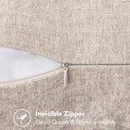 MIULEE Pack of 2 Couch Throw Pillow Covers 20x20 Inch Natural Beige Farmhouse - Image 3