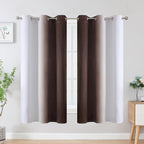 Estelar Textiler Brown and Greyish White Ombre Blackout Curtains - Image 2