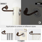 TVWOO Bronze Wrap Around Curtain Rods:5/8 Inch Blackout Adjustable Window - Image 9