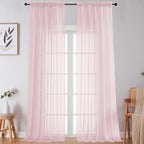 Extra Long Blush Sheer Curtains by WelvetBLK