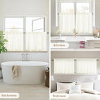 HOMEIDEAS Non-See-Through Ivory Privacy Sheer Kitchen Curtains, 30 X 36 Inches - Image 8