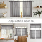 Cafe Curtains 36 Inch Length Tier 2 Pieces, Modern Soft Airy Sheer Kitchen - Image 6