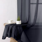 Lecloud Black Sheer Curtains 68 Inch Length 2 Pcs, Light Filtering Rod Pockets - Image 9