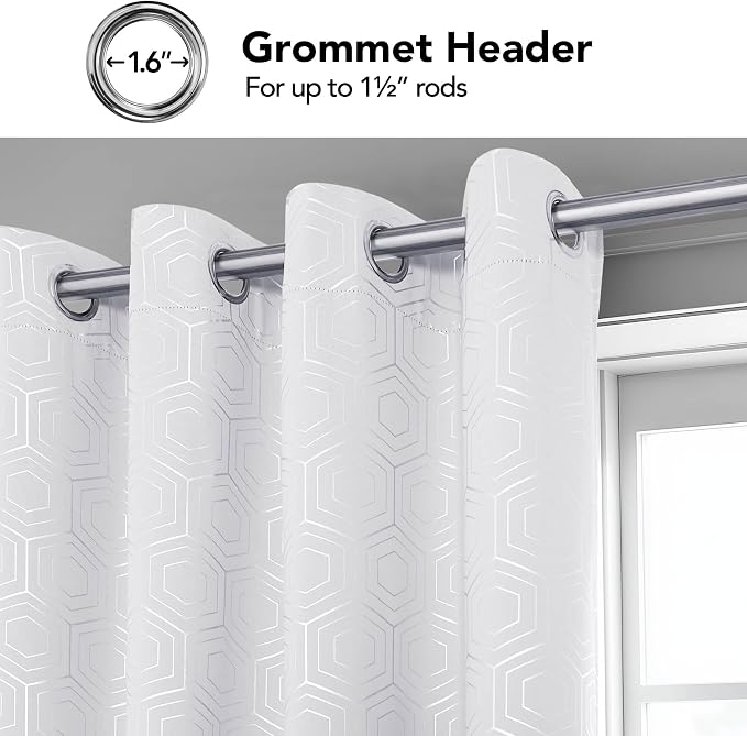 Deconovo White Curtains, Room Darkening Living Room Curtain, Thermal Insulated - Image 5