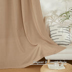 NICETOWN Linen Flax Semi Sheer Curtains 94" Length, Grommet Window Treatments - Image 3