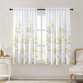 HOMEIDEAS Non-See-Through Gold and White Privacy Sheer Curtains 52 X 63 Inch by HOMEIDEAS