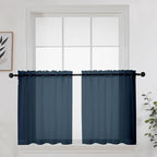 OWENIE Short Sheer Curtains 24 Inches Long 2 Panels by OWENIE