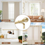 Gold Curtain Rod for Windows 30 to 60 Inch, 2 Pack 5/8 Inch Diameter Adjustable - Image 7
