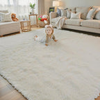 Area Rugs 9x12 Living Room, Shaggy Carpet Soft Plush Furry Bedside Rug Large - Image 3