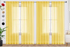 SpaceDresser Yellow Sheer Curtains 4 Panels Rod Pocket Semi-Sheer Curtain 63 by SpaceDresser