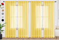 SpaceDresser Yellow Sheer Curtains 4 Panels Rod Pocket Semi-Sheer Curtain 84 by SpaceDresser