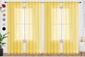 SpaceDresser Yellow Sheer Curtains 4 Panels Rod Pocket Semi-Sheer Curtain 108 by SpaceDresser