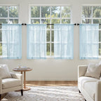 MIULEE Sky Blue Sheer Curtains 63 Inches Long, 4 Panels Set, Light Filtering - Image 4