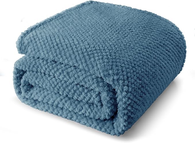 Whale Flotilla Twin Size Fuzzy Fleece Blanket, Fluffy Warm Soft Jacquard Bed by WHALEFLOTILLA