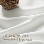 Off White Linen Curtains 96 Inches Long 2 Panels Set Back Tab Rod Pocket Semi - Image 5