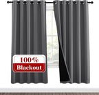 NICETOWN Grey Full Shade Curtain Panels, Pair of Energy Smart & Noise Blocking by NICETOWN