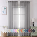 Aiyufeng 2 Pack: Basic Grey Sheer Curtain Drapes by Aiyufeng