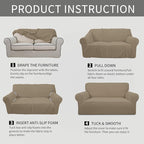 Easy-Going Stretch 4 Seater Sofa Slipcover 1-Piece Sofa Cover Furniture - Image 5