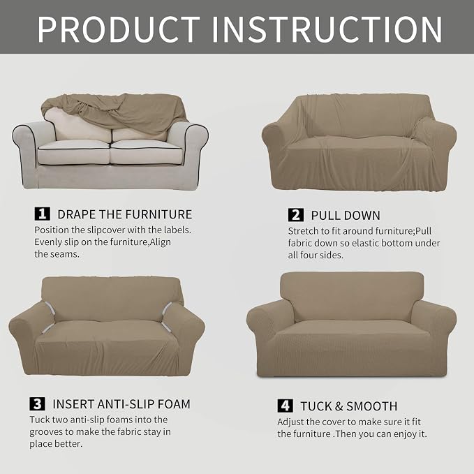 Easy-Going Stretch Sofa Slipcover 1-Piece Sofa Cover Furniture Protector Couch - Image 5