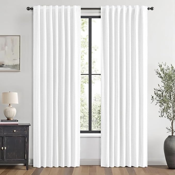 MIULEE 100% Blackout Linen Curtains by MIULEE