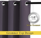 NICETOWN Greyish Purple Curtains 96 inches Long, Grommet Thermal Insulated - Image 2