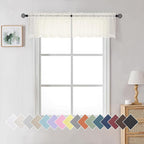 Aiyufneg Ivory Window Valances Sheer Curtains, Modern Top Dual Rod Pocket Light by Aiyufeng